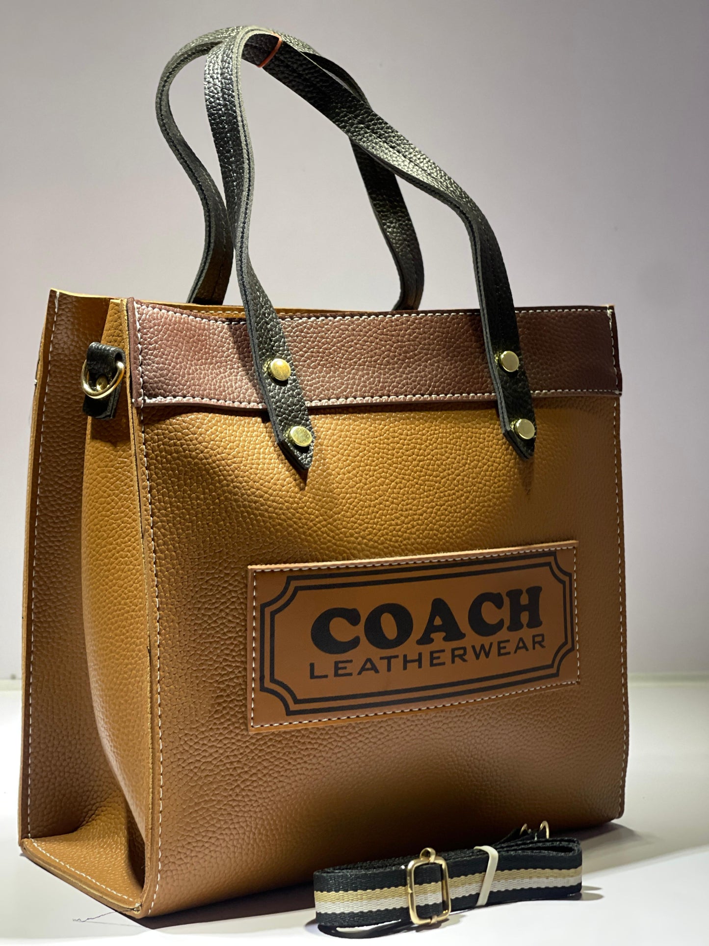 Coach Leatherwear Tote Bag – Classic Brown &amp; Black