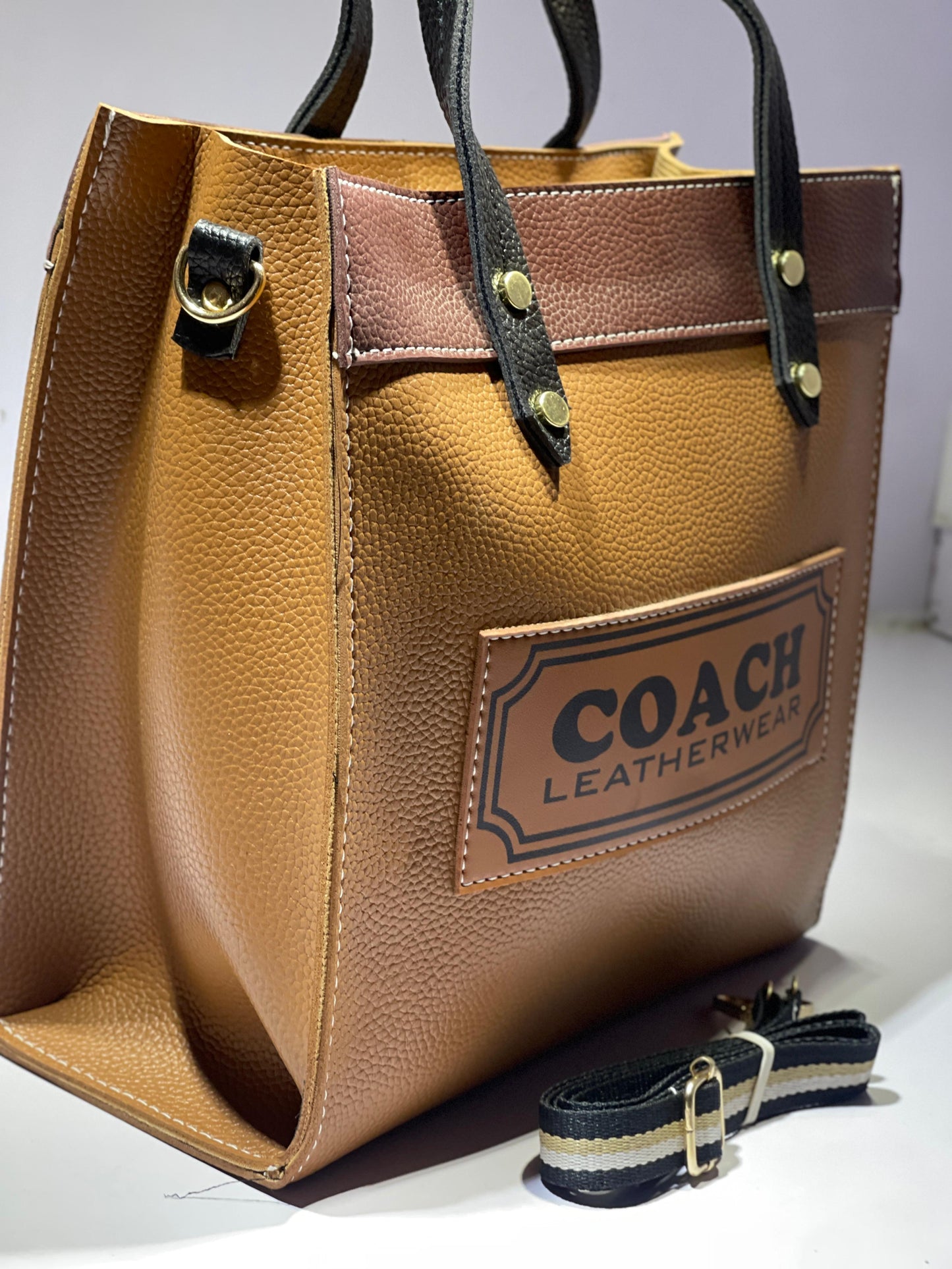 Coach Leatherwear Tote Bag – Classic Brown &amp; Black