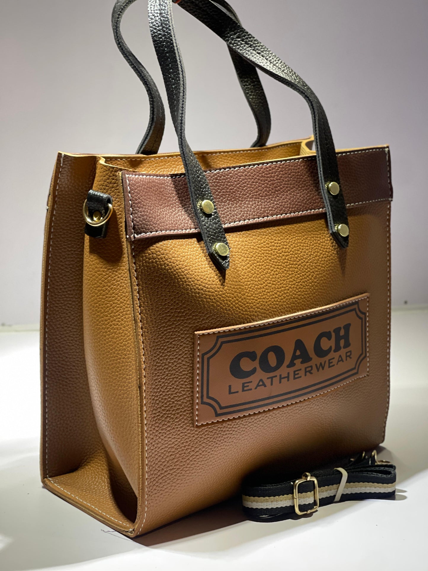 Coach Leatherwear Tote Bag – Classic Brown &amp; Black